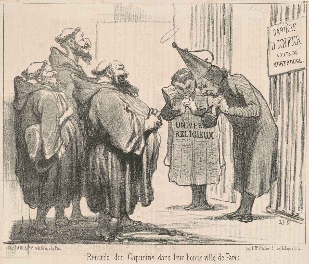 Kapusinernes retur til ... Paris av Honoré Daumier