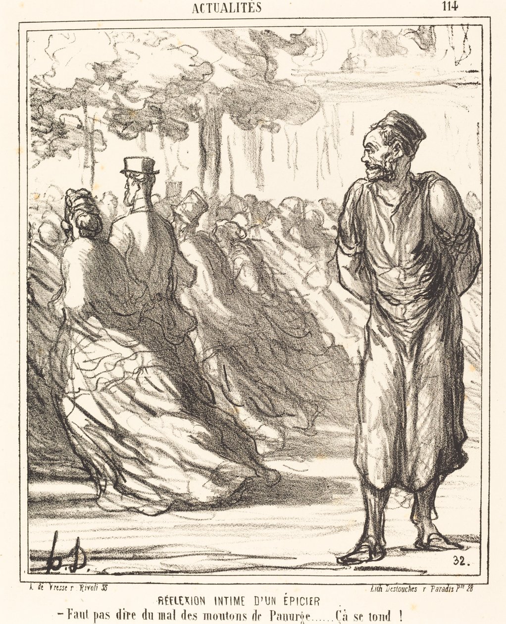 Intim refleksjon av en kjøpmann av Honoré Daumier