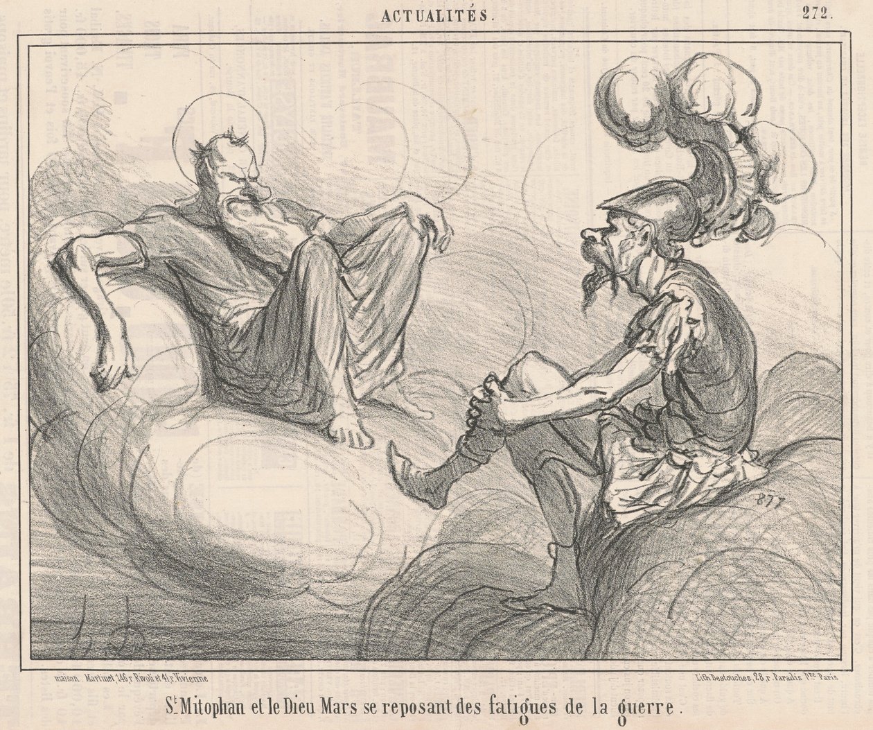 Saint Mitophan og guden mars... av Honoré Daumier