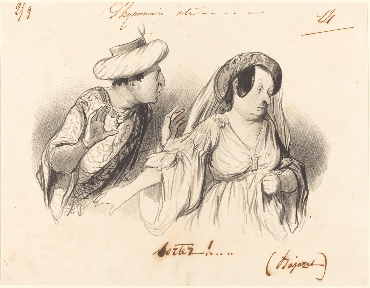 Kom deg ut!... (Bajazet) av Honoré Daumier