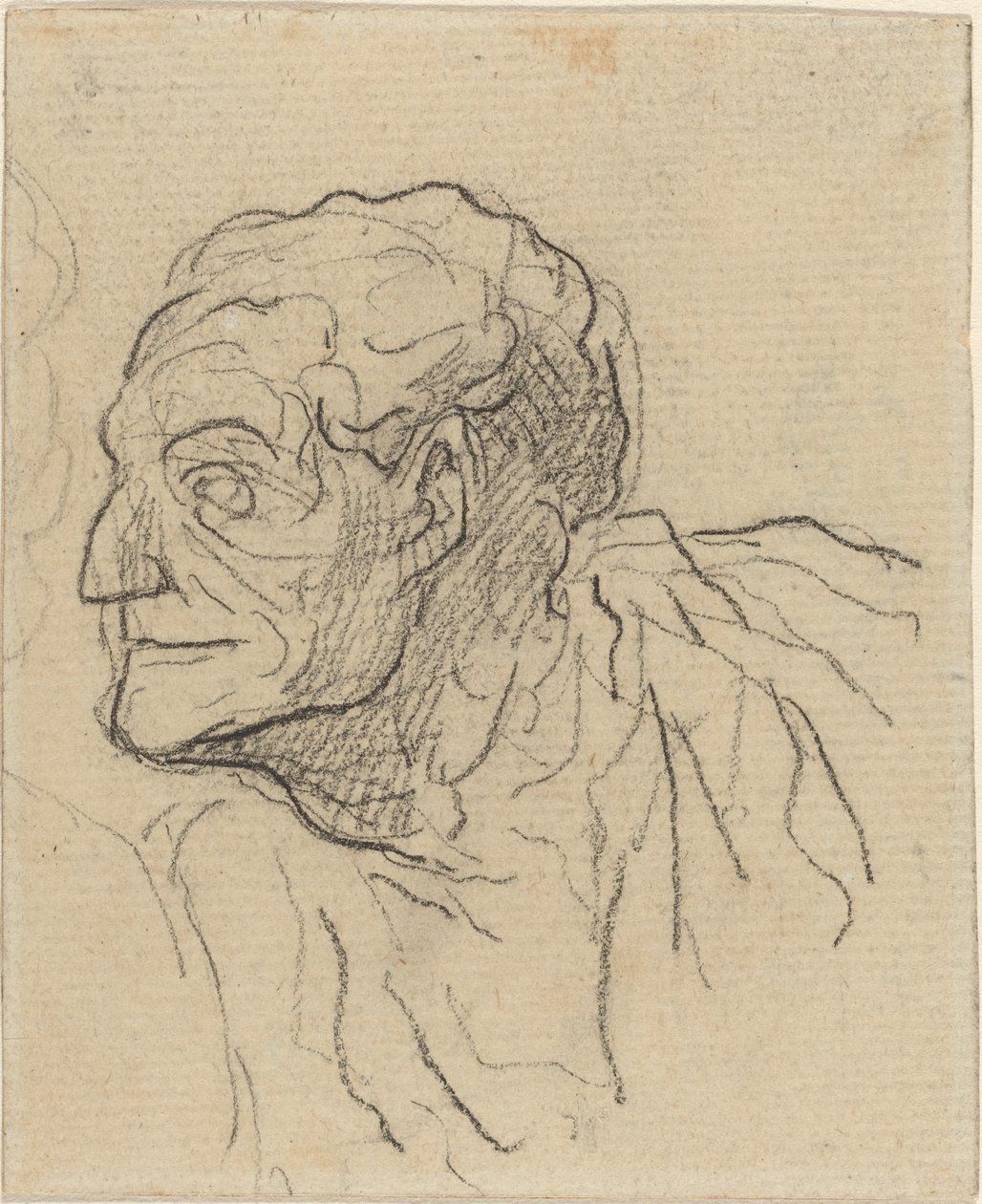 Studie av en mann av Honoré Daumier