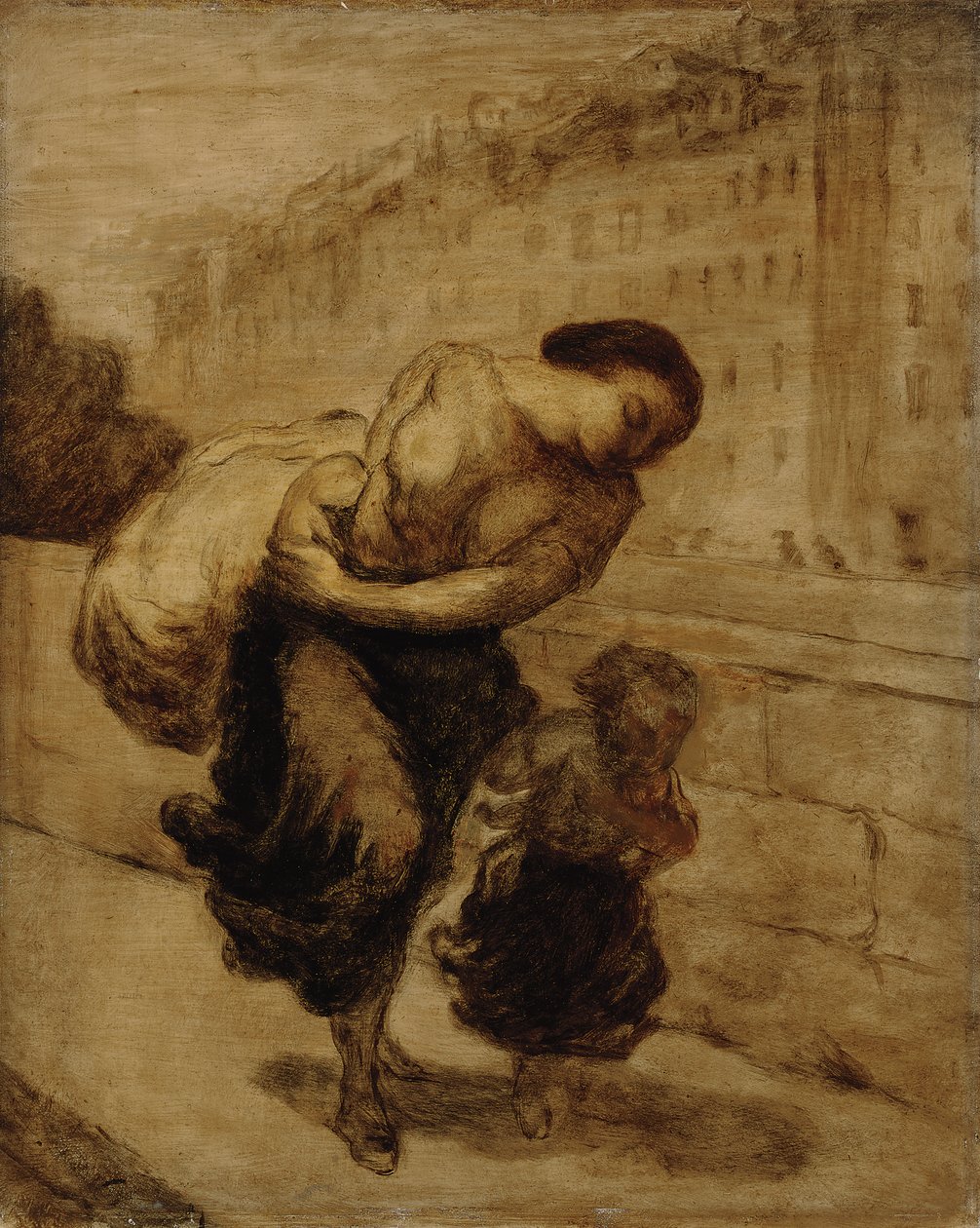 Byrden; Byrden, ca. 1855-1856 av Honoré Daumier