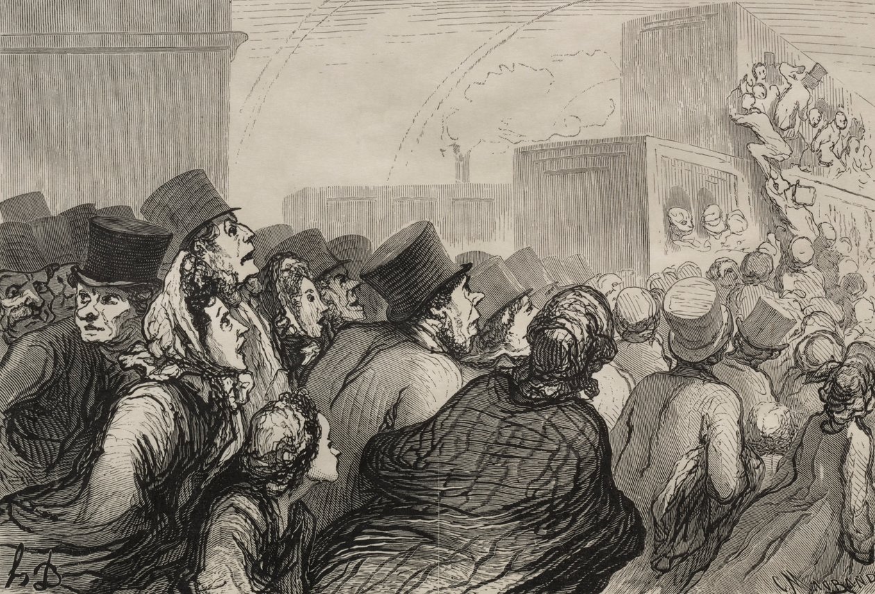 Jernbanen: Søndagsutflukten. av Honoré Daumier