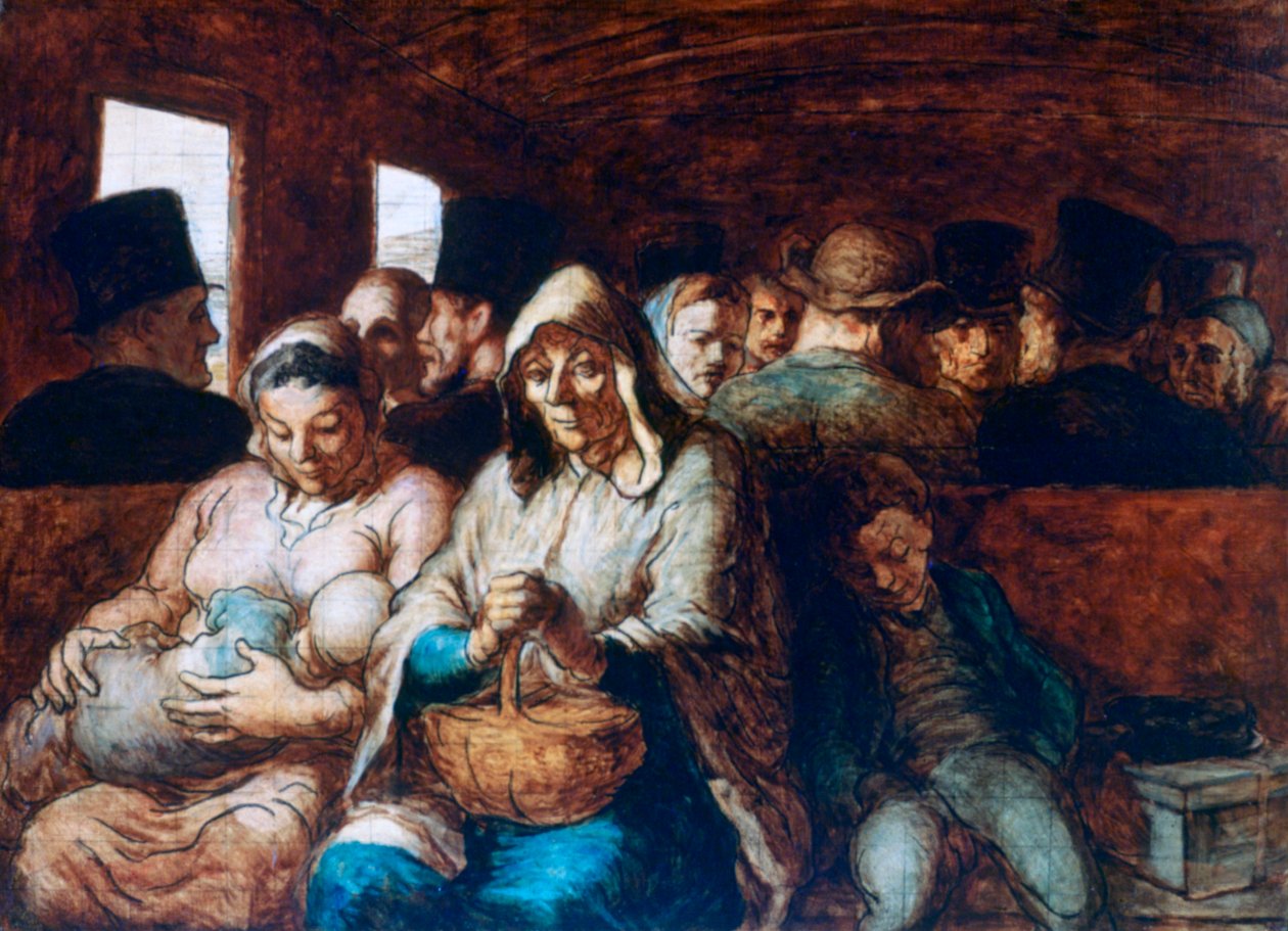 Den tredje klasses vogn, c1863-1865 av Honoré Daumier