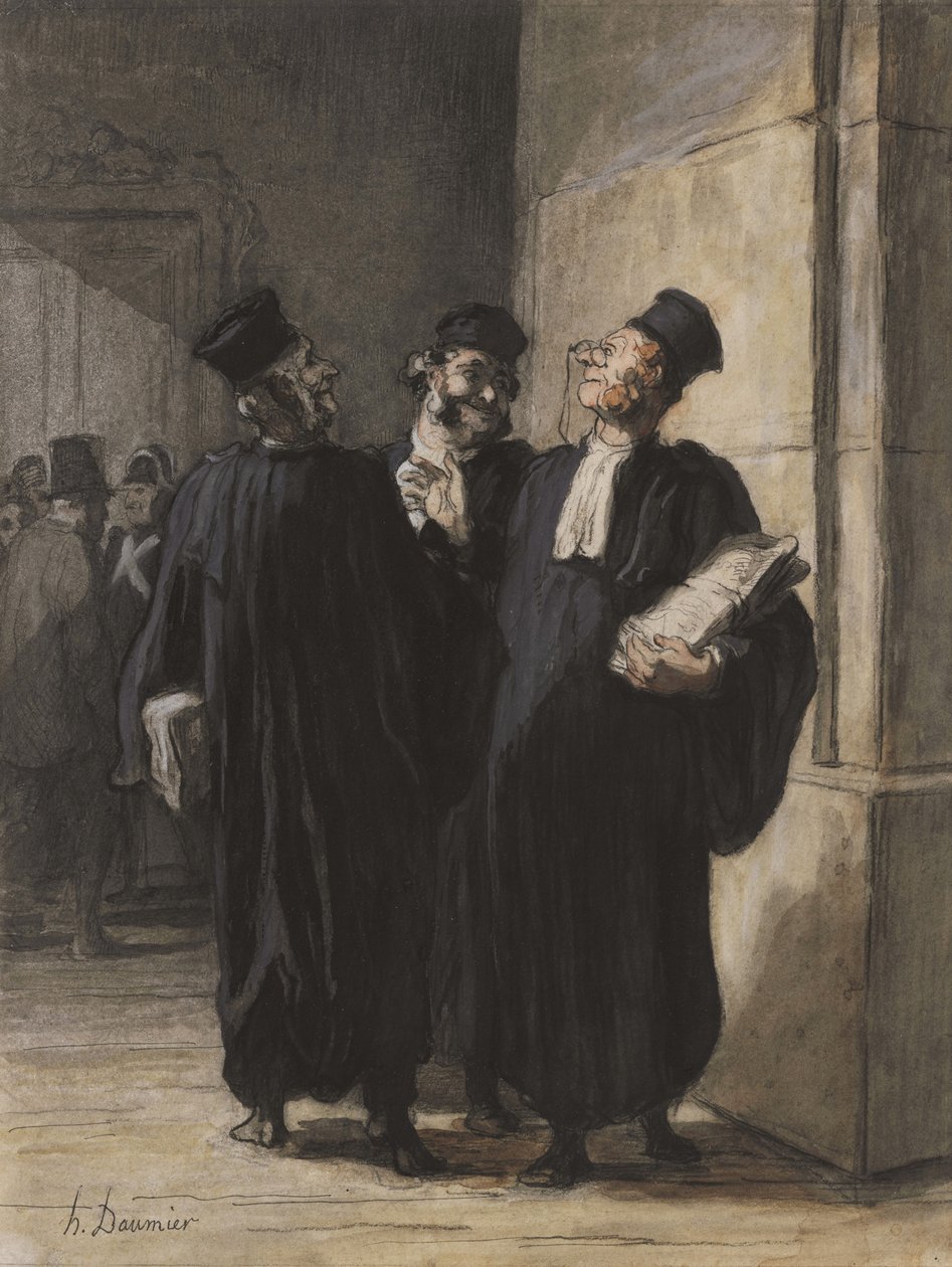 Tre advokater i samtale, ca. 1862-65 av Honoré Daumier