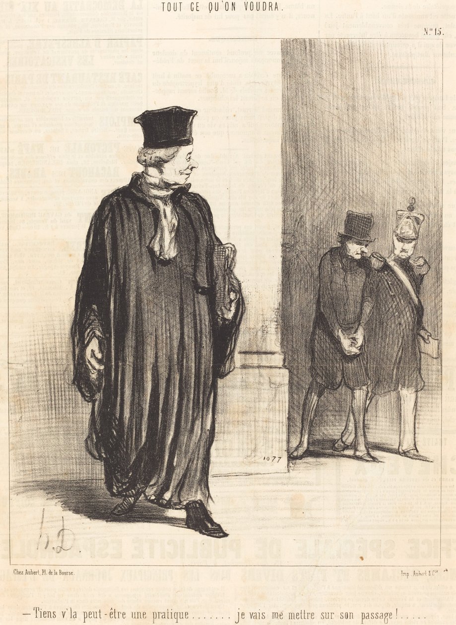 Her, kanskje en praksis av Honoré Daumier
