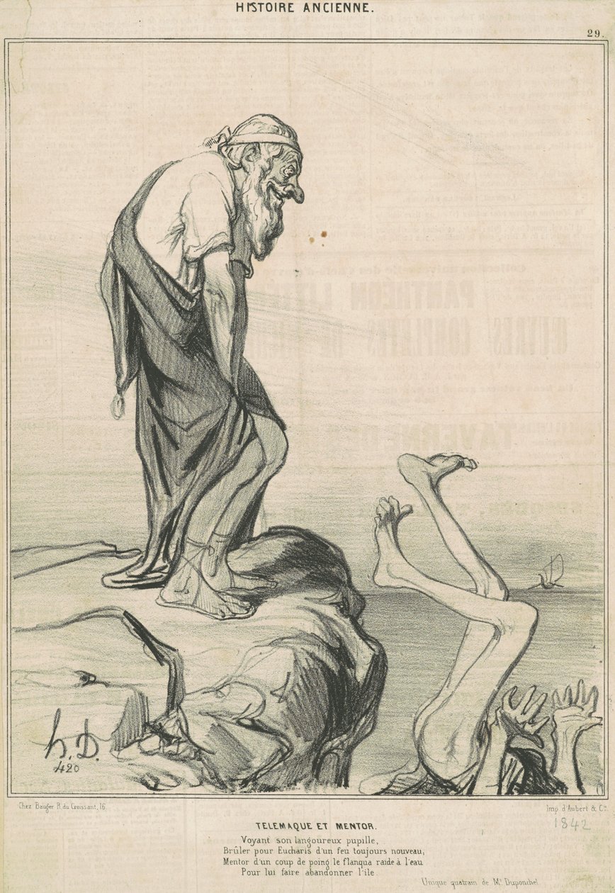 Telemachus og mentor av Honoré Daumier