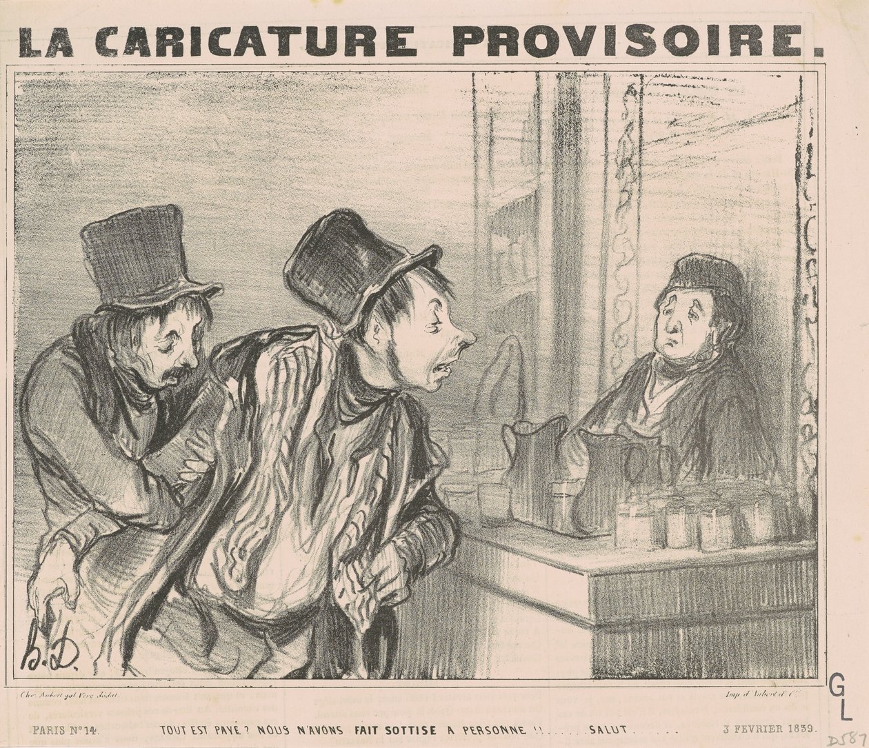 Alt er betalt? Vi gjorde bare ... hei av Honoré Daumier