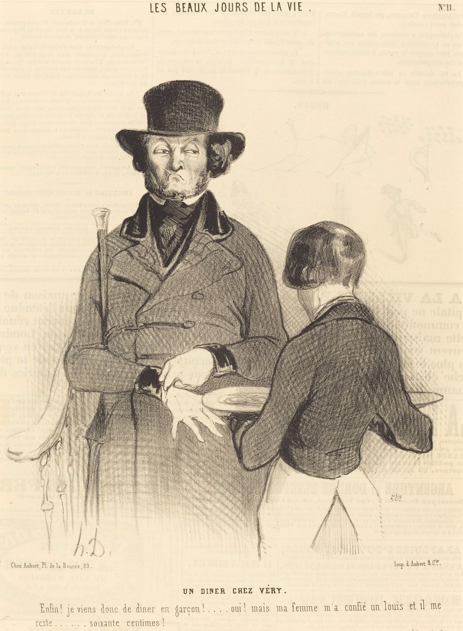 En middag på Very av Honoré Daumier