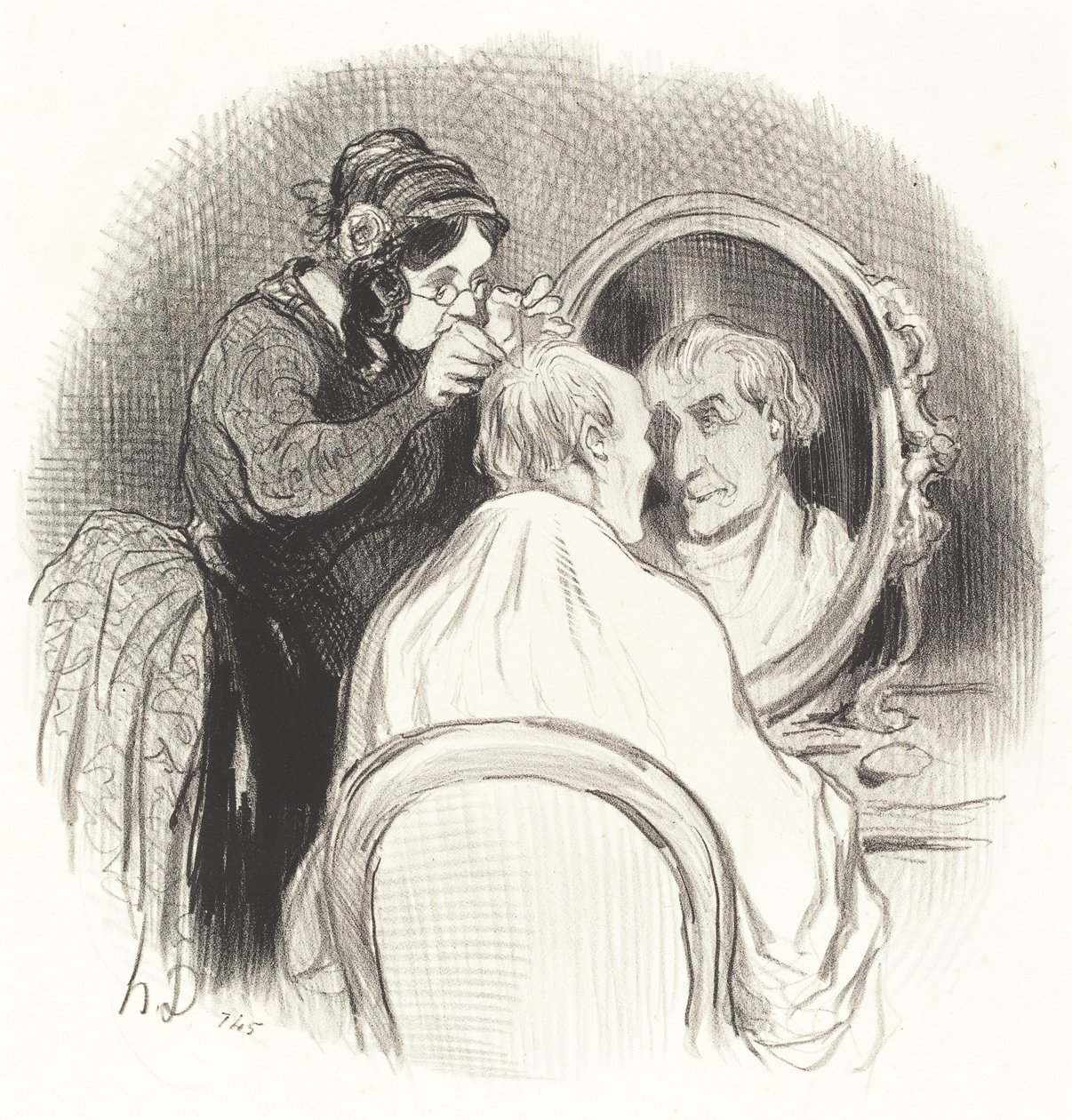 En herre som begynner å bli for ung av Honoré Daumier