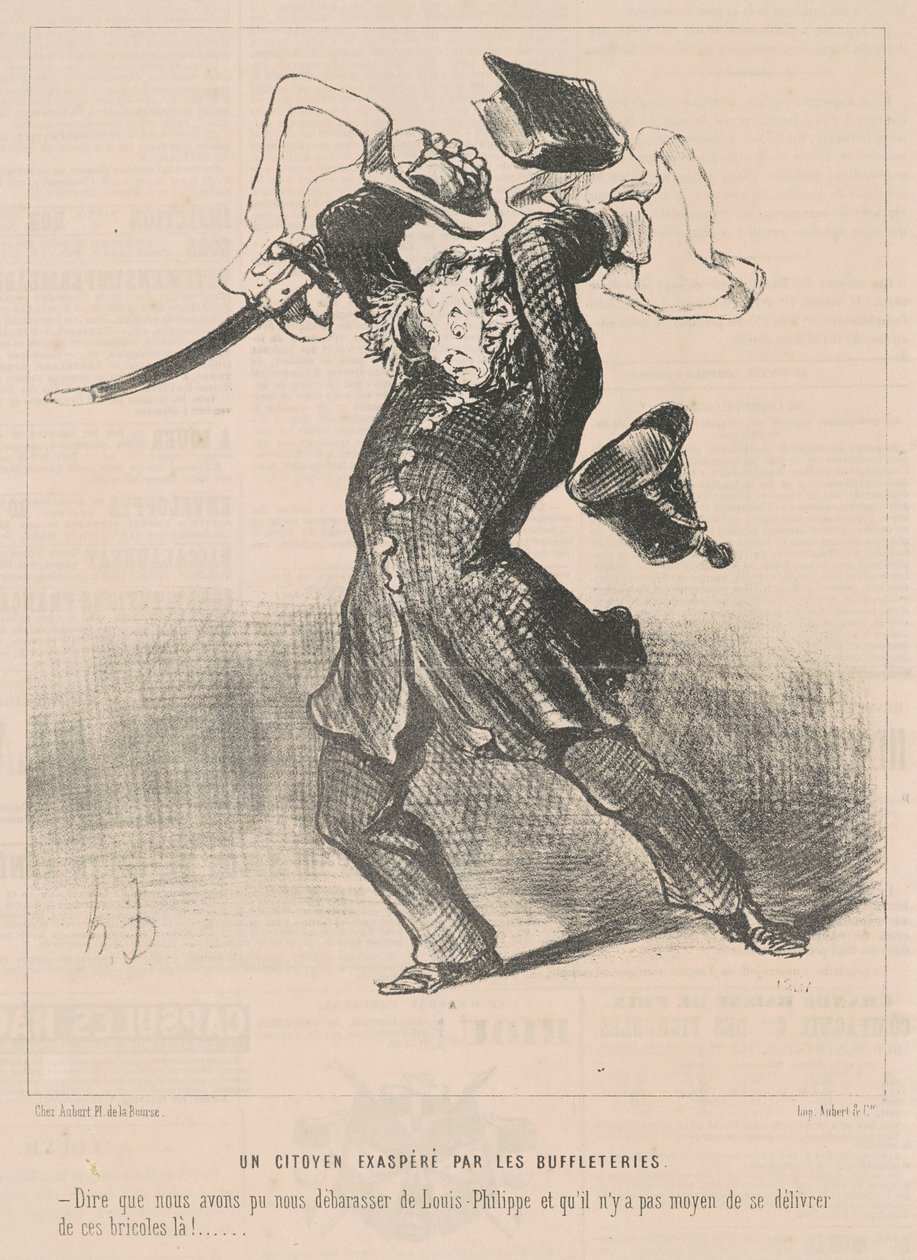 En borger irritert av bøflene av Honoré Daumier