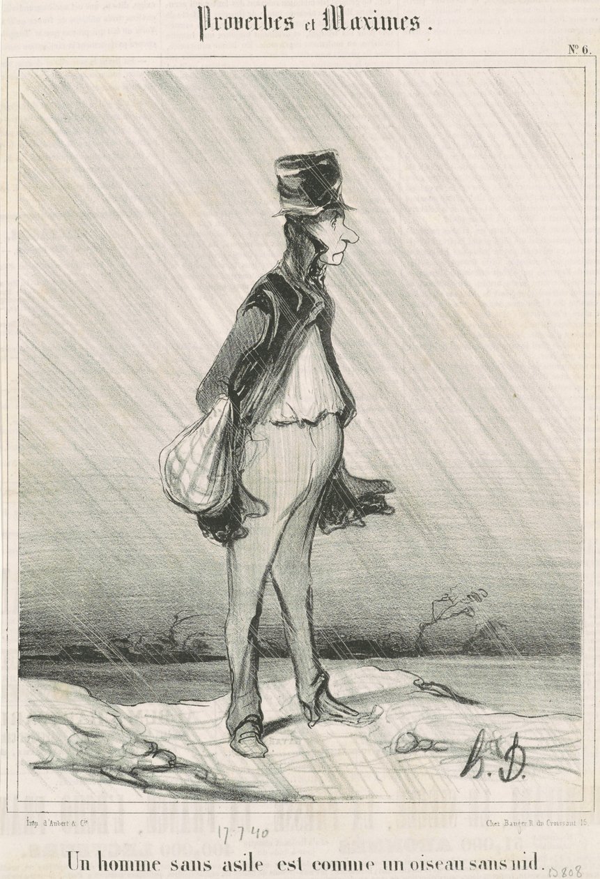 En hjemløs mann... av Honoré Daumier