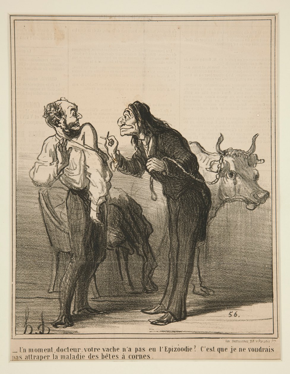 Et øyeblikk, doktor, kua di av Honoré Daumier