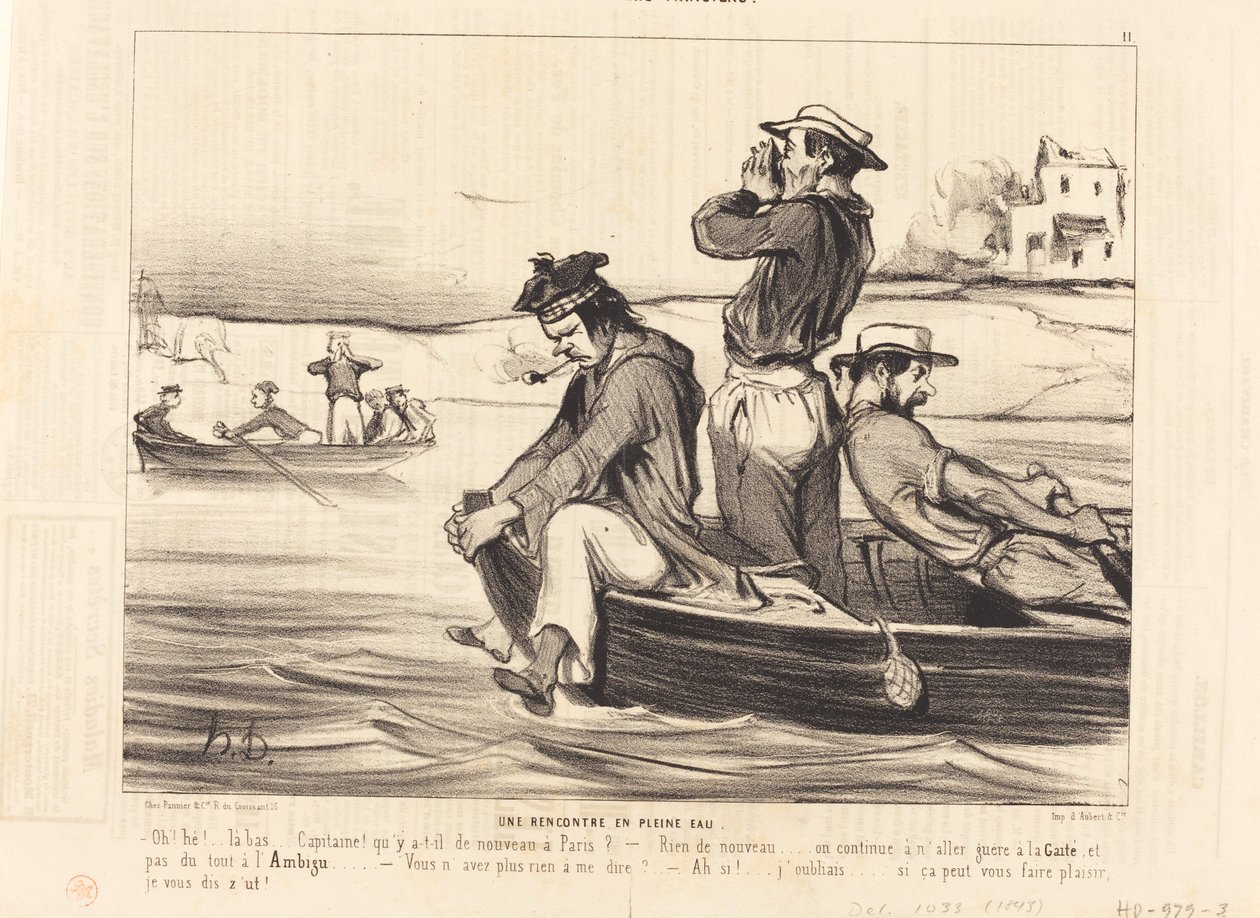 Et møte i åpent vann av Honoré Daumier