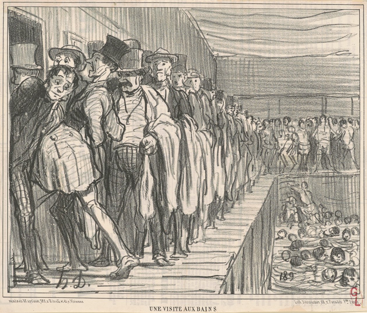 Et besøk i badene av Honoré Daumier