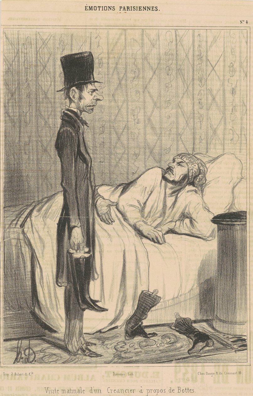 Morgenbesøk fra en kreditor av Honoré Daumier