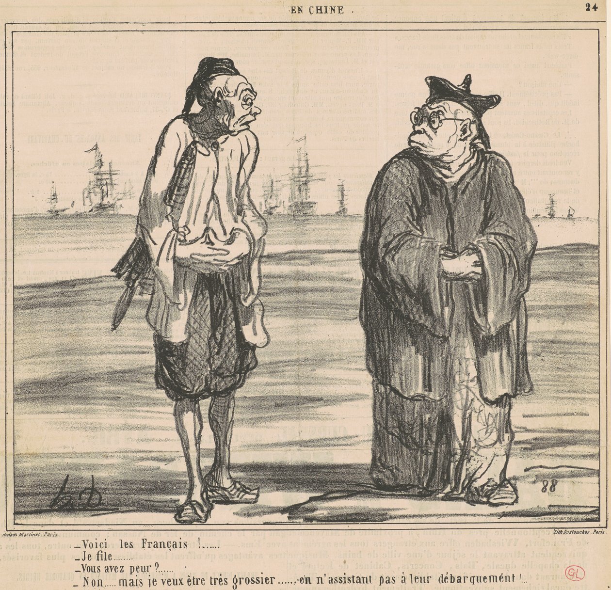 Her kommer franskmennene! ... jeg datter ... av Honoré Daumier