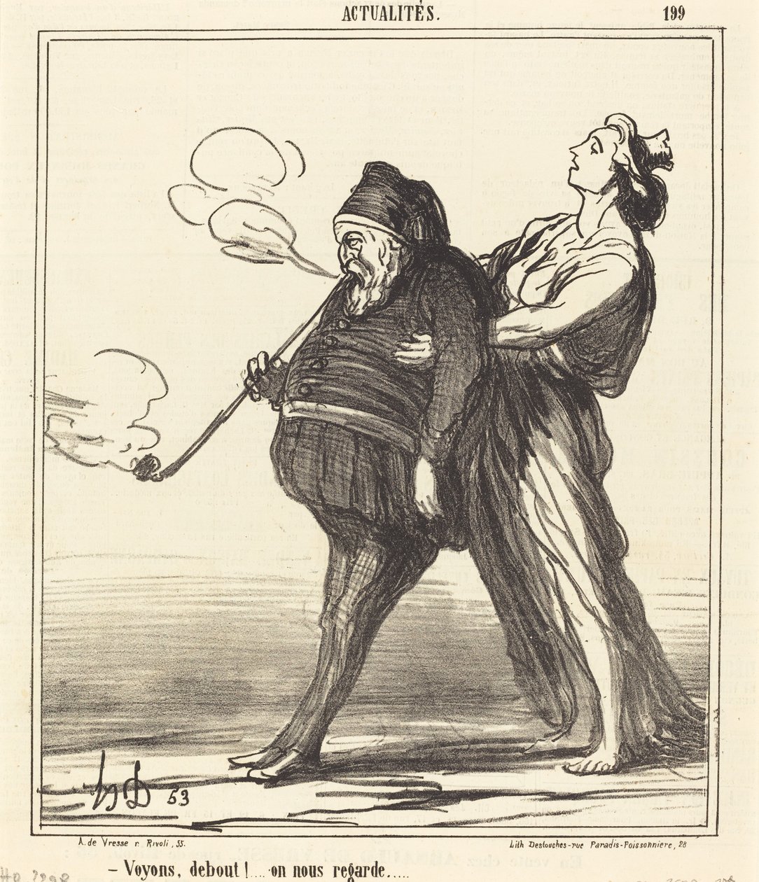 La oss se!... stå opp, de ser på oss av Honoré Daumier