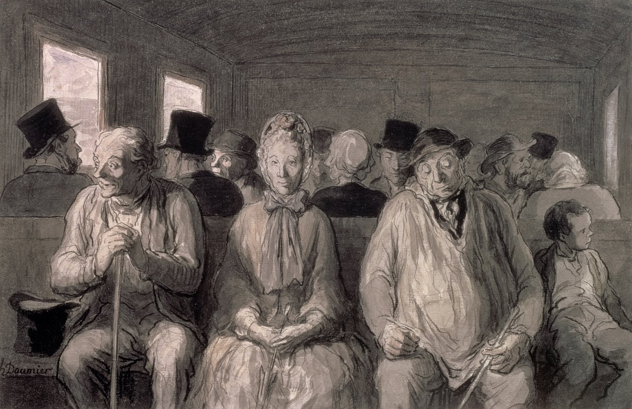 Den tredje klasses vogn av Honoré Daumier