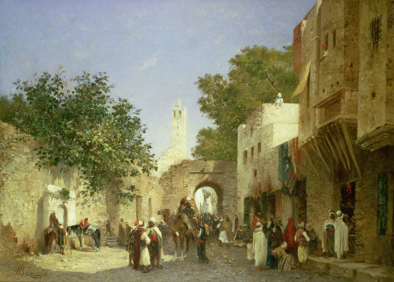 Arabisk gatescene, 1872 av Honore Boze