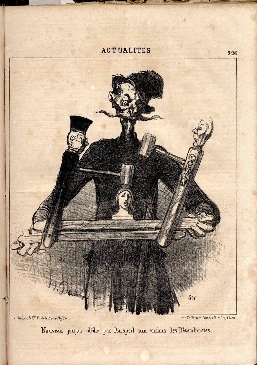 Le Charivari, satirisk i B&W av Honoré Daumier