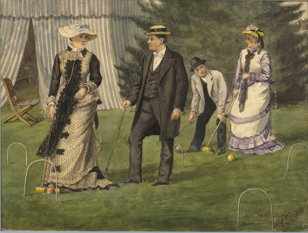 Krokketspillet, 1875. av Horace Robbin Burdick