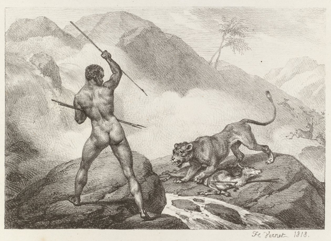 Afrikansk jeger Afrikansk jeger, 1818. av Emile Jean Horace Vernet