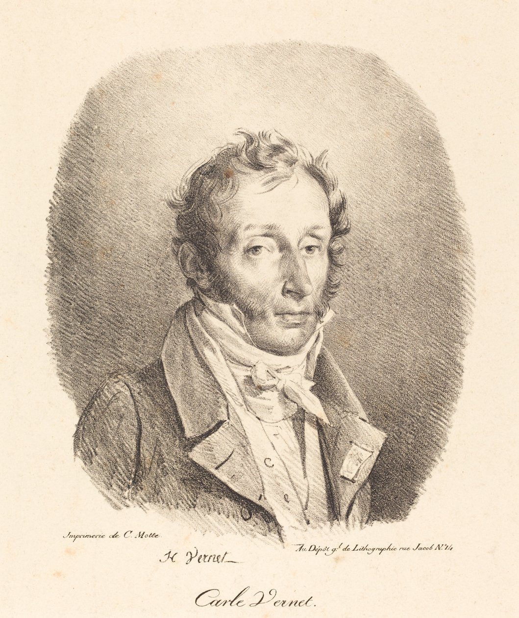 Bust of Carle Vernet av Emile Jean Horace Vernet