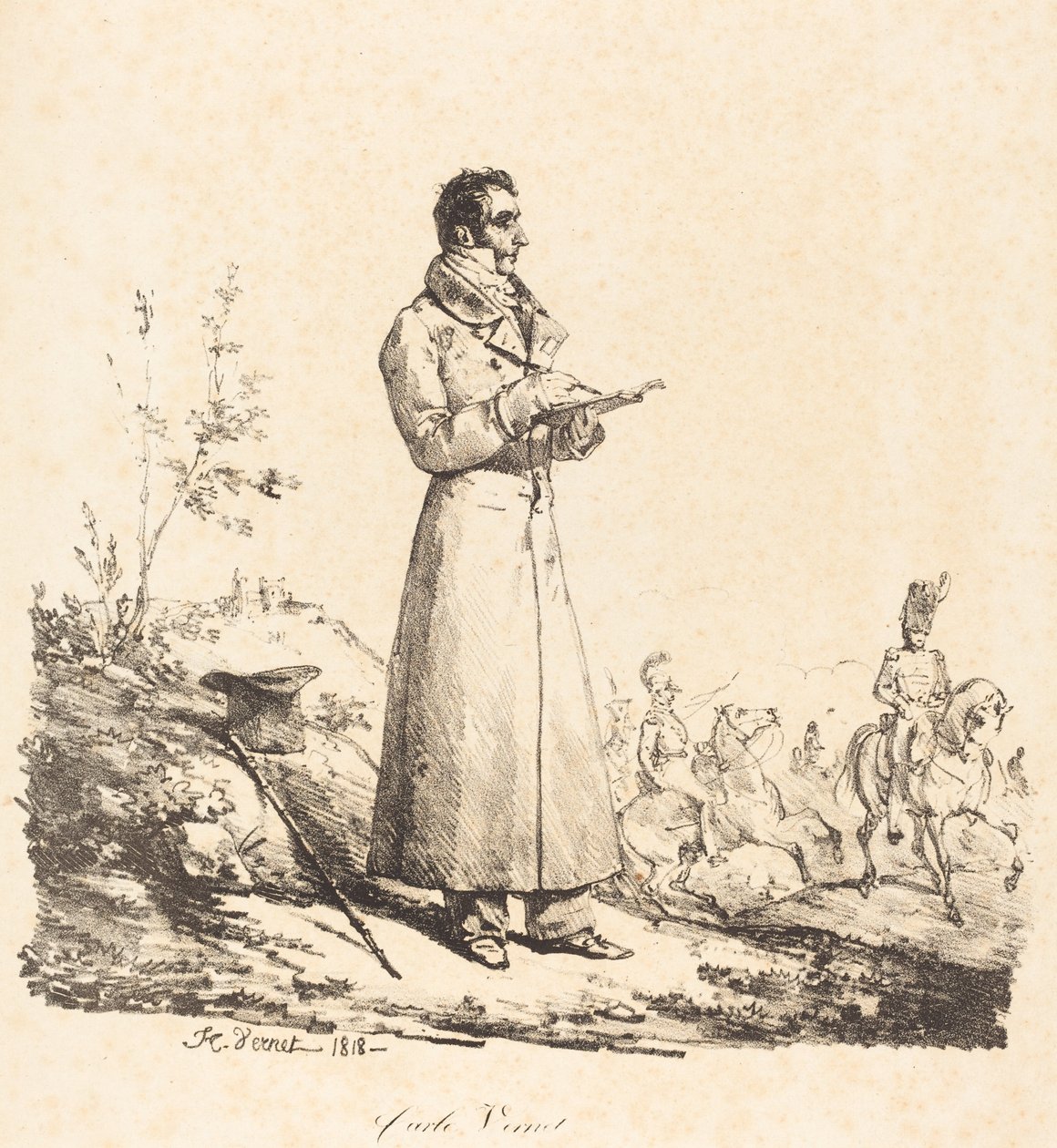 Carle Vernet, full lengde av Emile Jean Horace Vernet