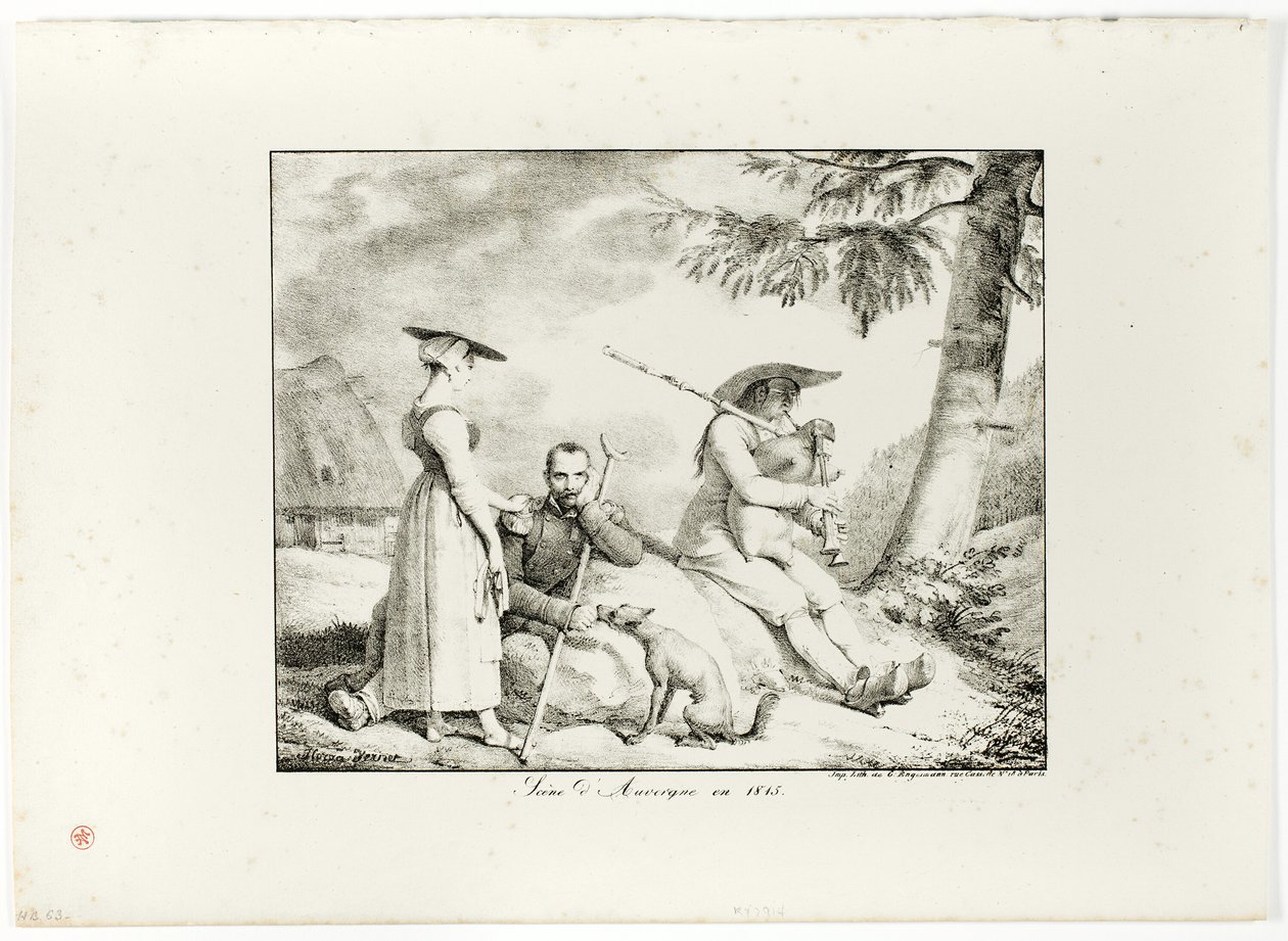Auvergne-scenen i 1845 av Emile Jean Horace Vernet