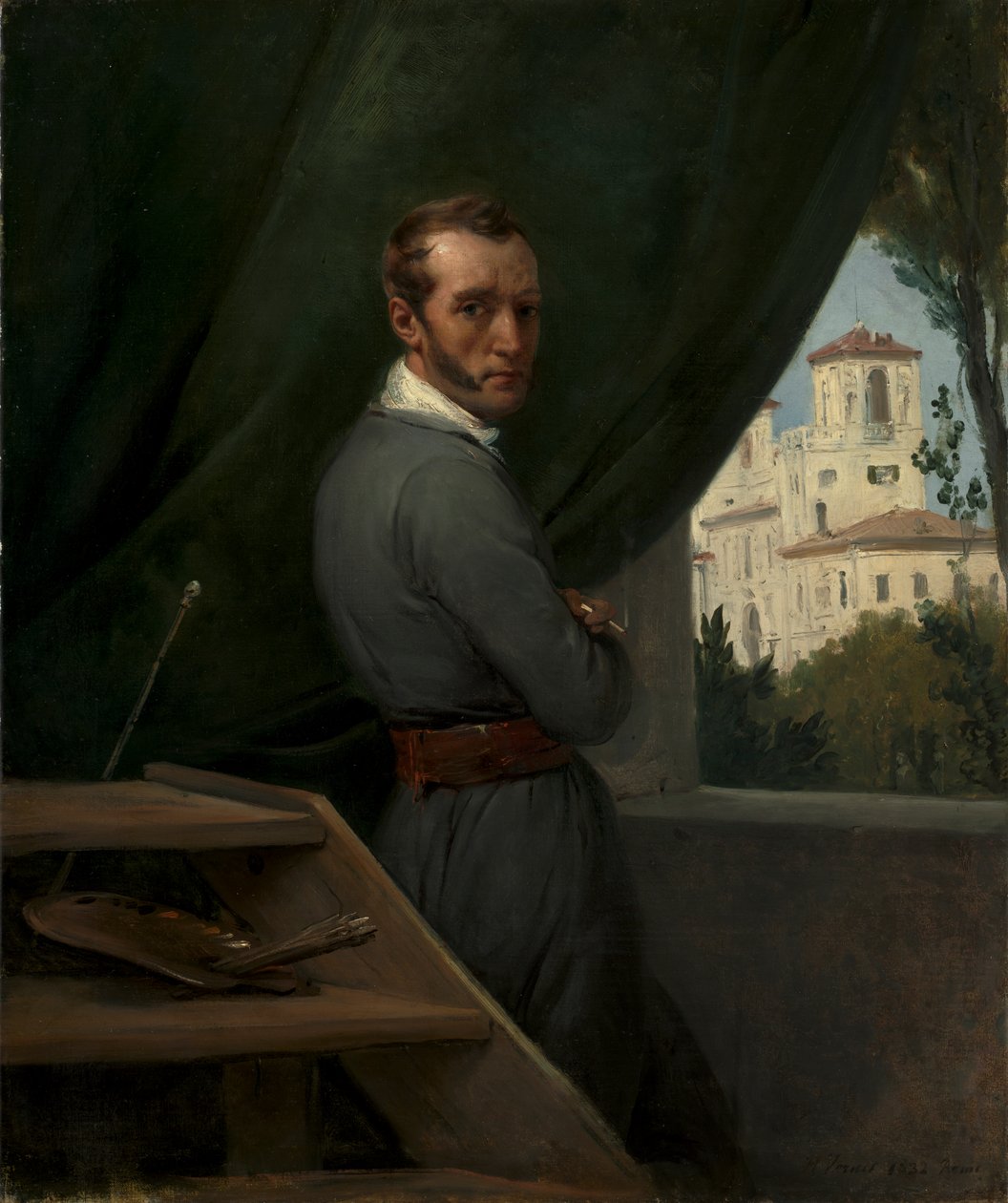 Selvportrett i Roma av Emile Jean Horace Vernet