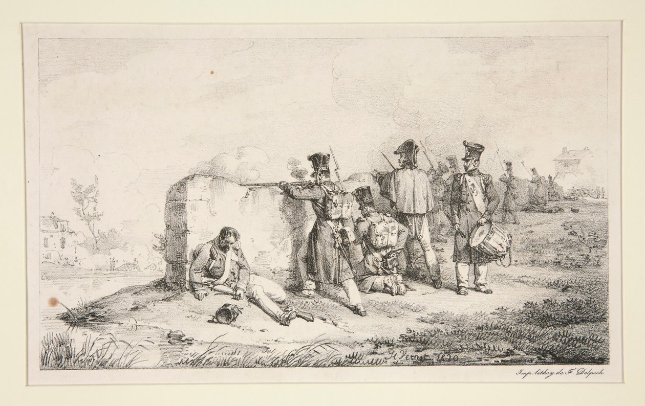 Soldater i trefninger av Emile Jean Horace Vernet