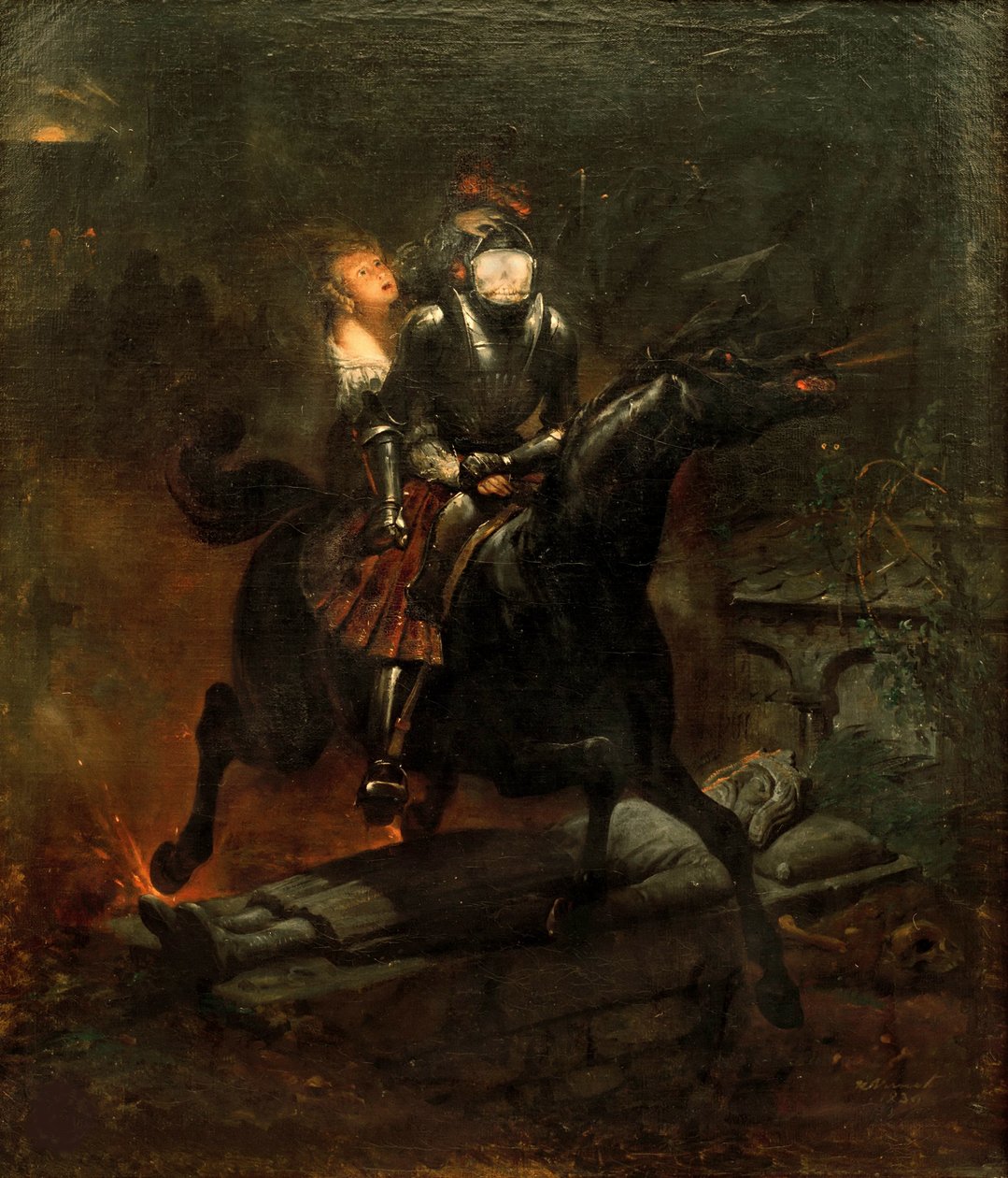 Balladen om Lenora, 1839. av Emile Jean Horace Vernet