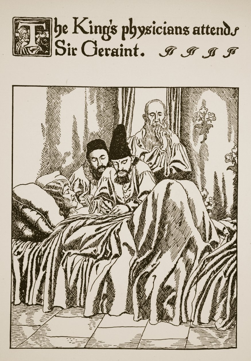 Kongens leger går til Sir Geraint, illustrasjon fra 