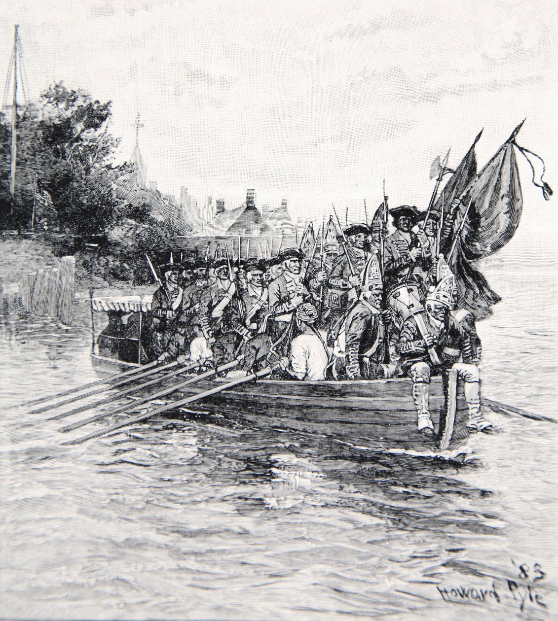 Den siste båtlasten av britene forlater New York av Howard Pyle