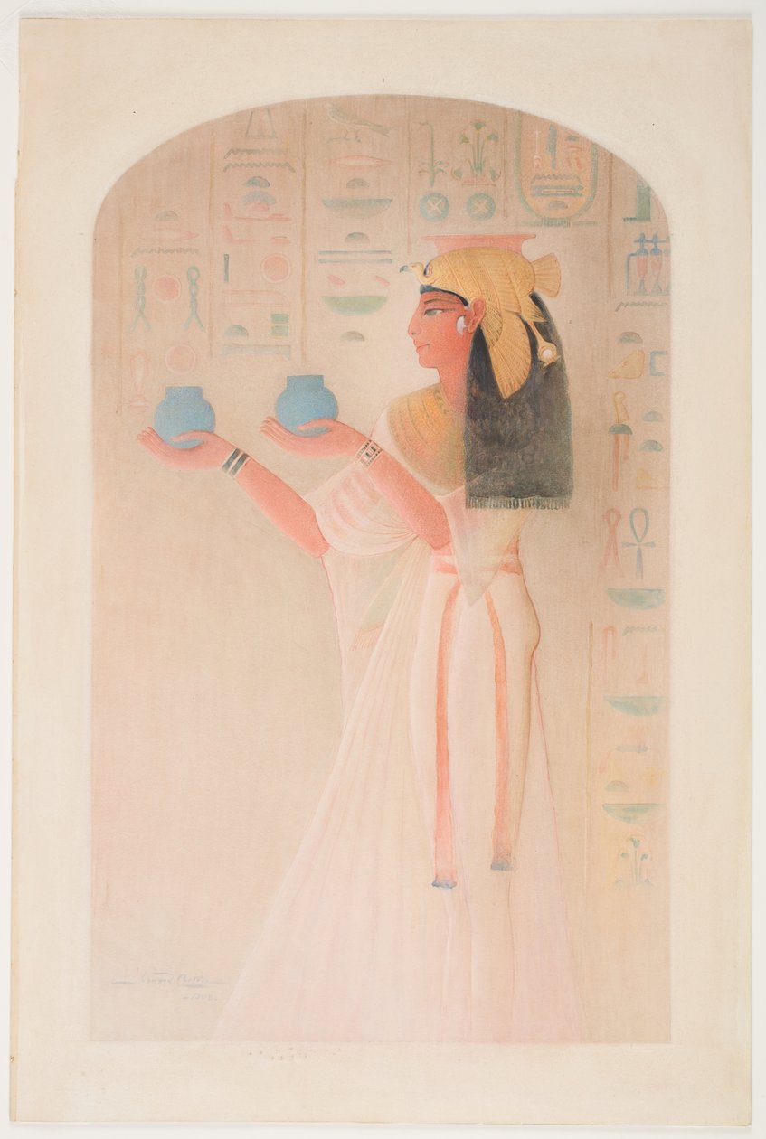Dronning Nefertari tilbyr to potter av Howard Carter