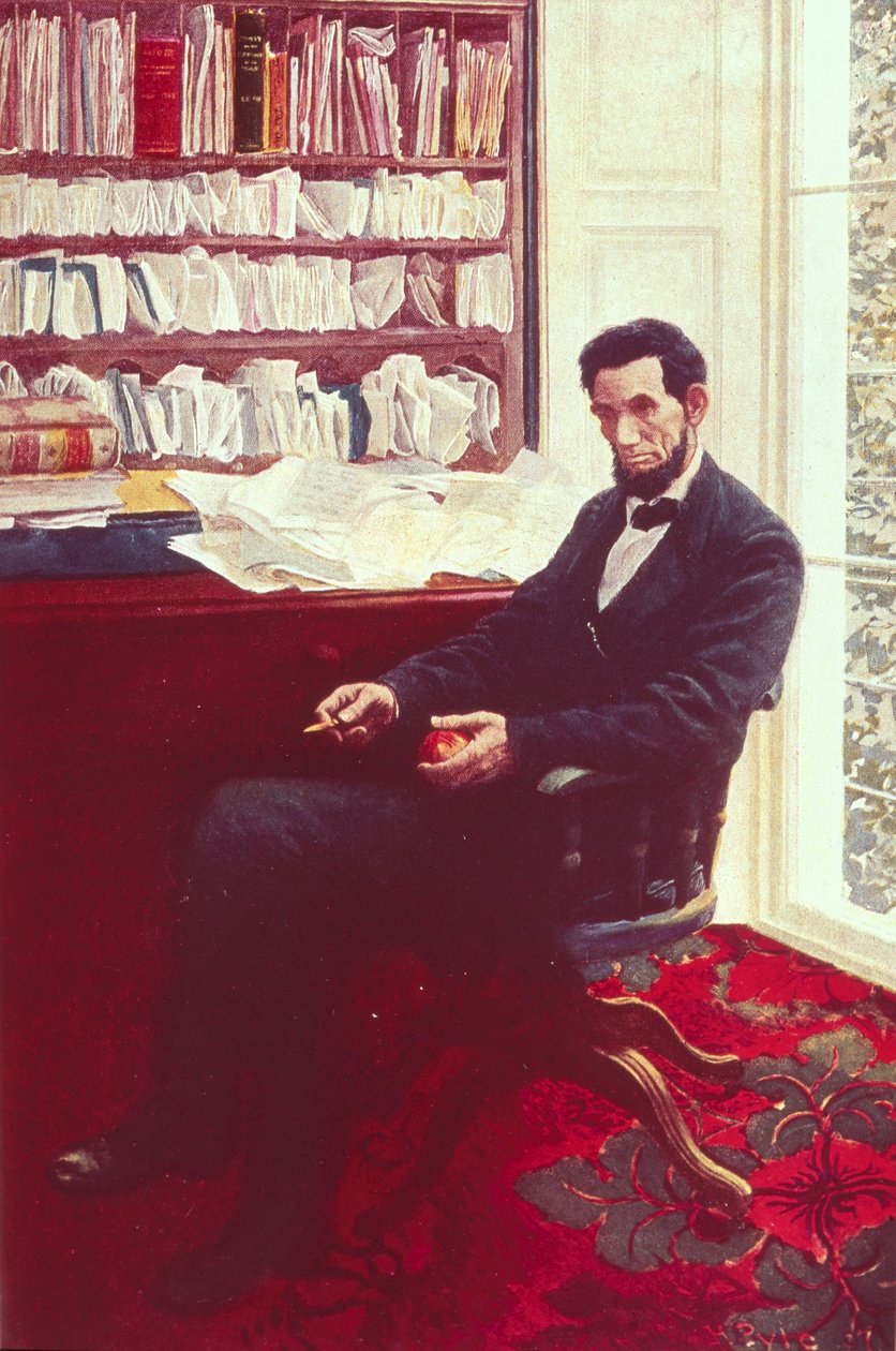 Portrett av Abraham Lincoln (farge litho) av Howard Pyle