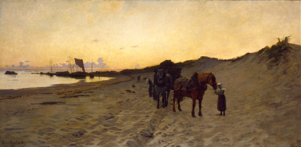 The Seaweed Gatherers, 1886. av Howard Russell Butler