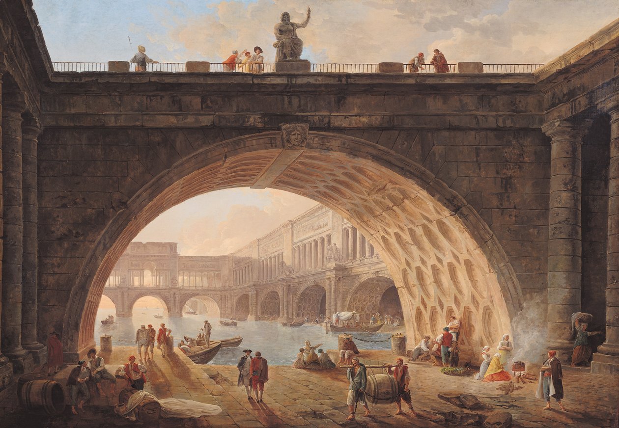 En havn, ca. 1760 av Hubert Robert