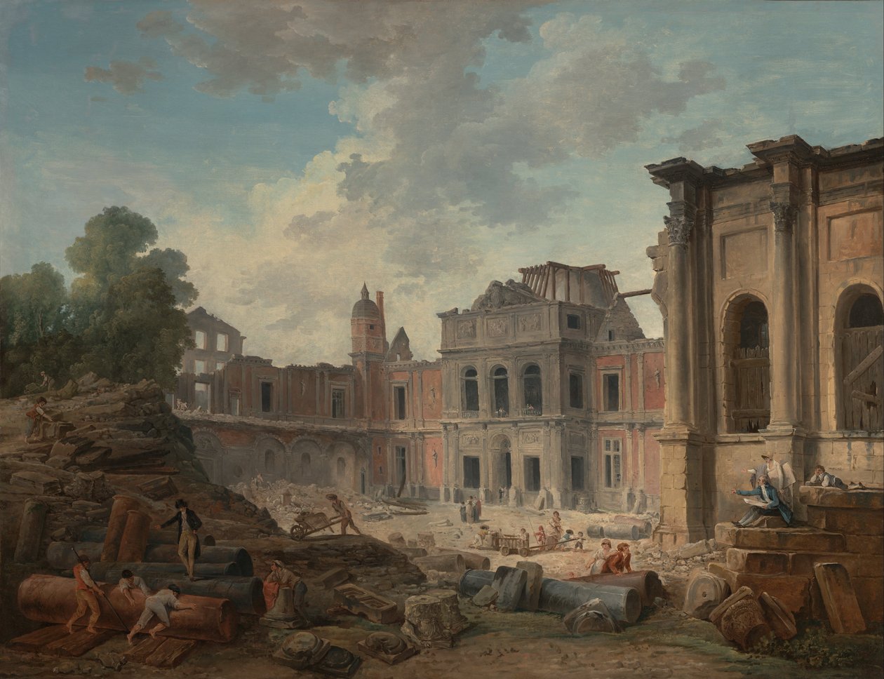 Riving av Château of Meudon av Hubert Robert