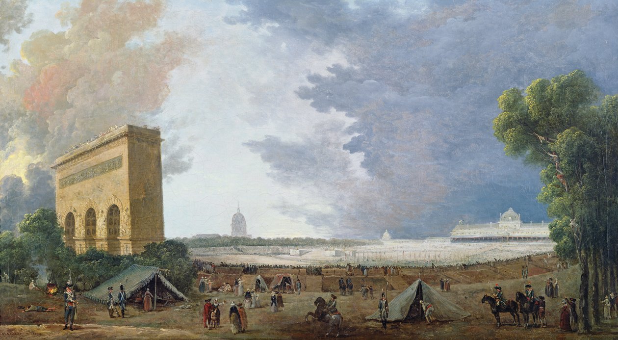 Fête de la Fédération på Champ de Mars, 14. juli 1790 av Hubert Robert