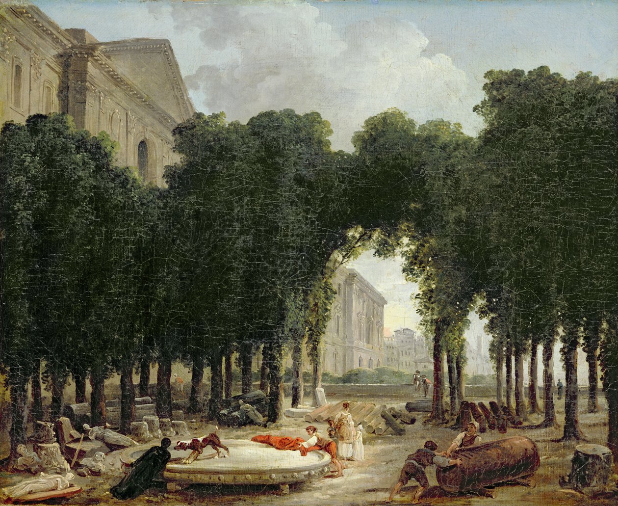 Louvre og hagene til Infanta, 1798 av Hubert Robert