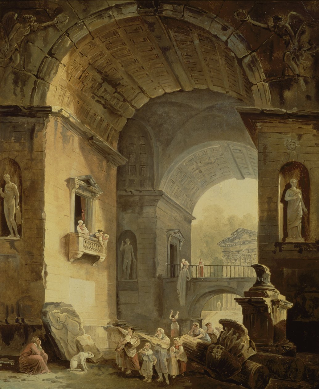 Musikerne av Hubert Robert
