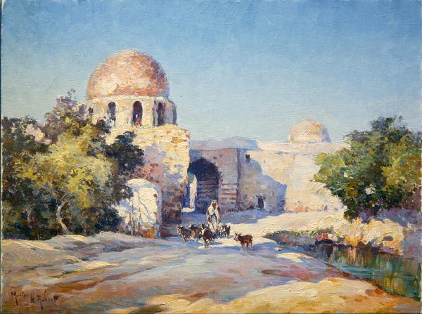 Bab Tuma (Damas) (olje på lerret) av Hubert Robert