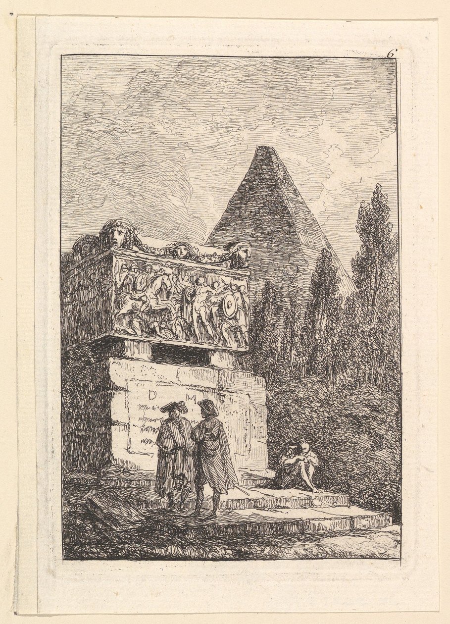 Sarkofagen.n.d. av Hubert Robert