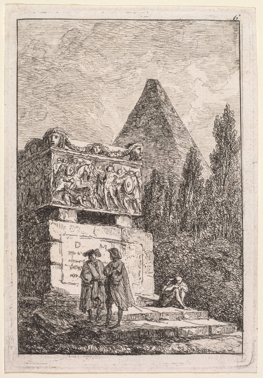 The Evenings of Roma: Sarkofagen, 1763-1764. av Hubert Robert