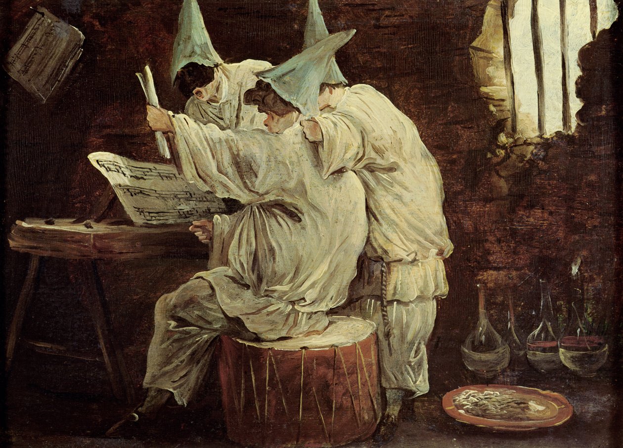 Musiker Buffoons av Hubert Robert