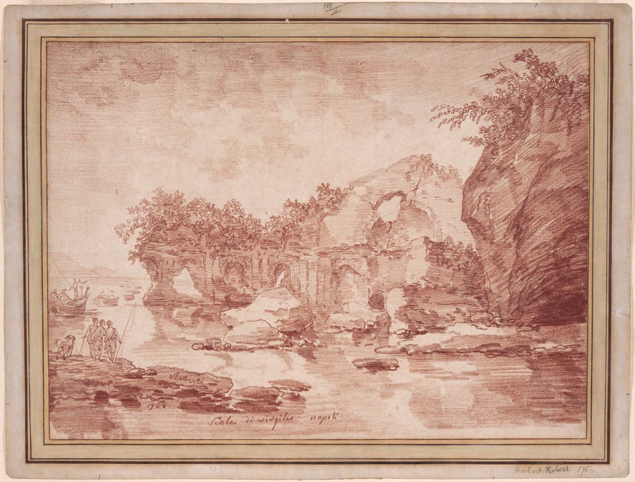Ruiner ved havet nær Napoli: den av Hubert Robert
