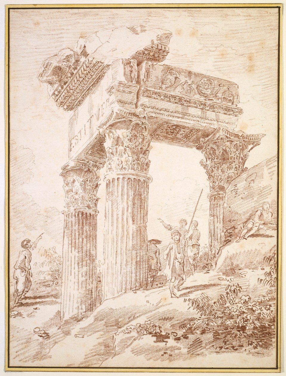Vespasians tempel av Hubert Robert