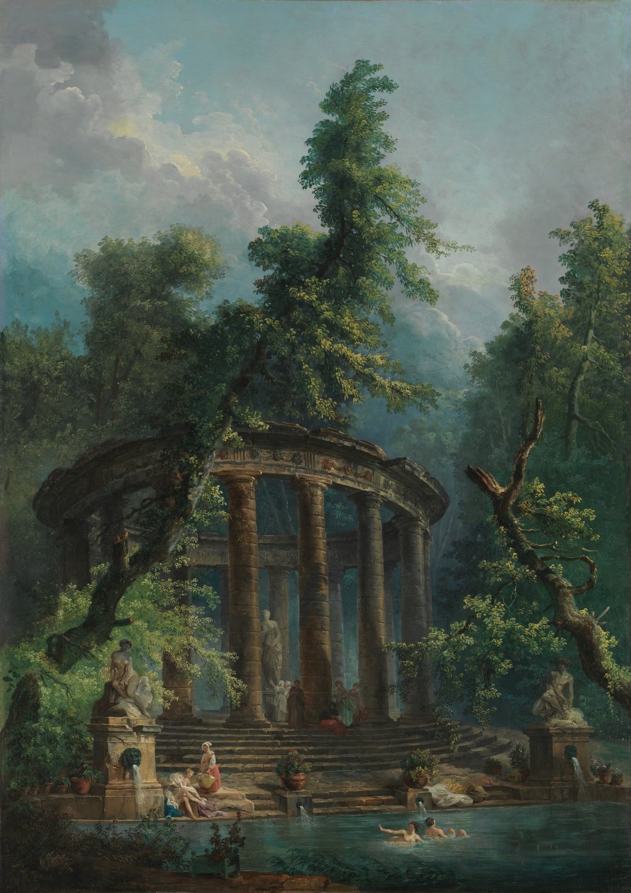Badebassenget. av Hubert Robert